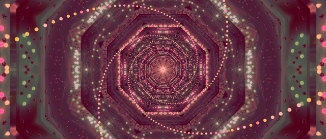 Terowongan Neon Pink Oktagon Screensaver 21:9 Ultrawide 60fps VJ Loop