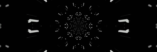 Terowongan Neon Fraktal Kaleidoskop Ledakan VJ Loop 3:1 Triple Wide 60fps Screensaver