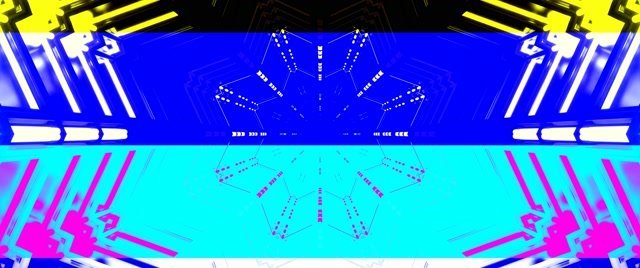 Terowongan Neon Sirkuit Kaleidoskop VJ Loop 2.39:1 Cinemascope 60fps Screensaver