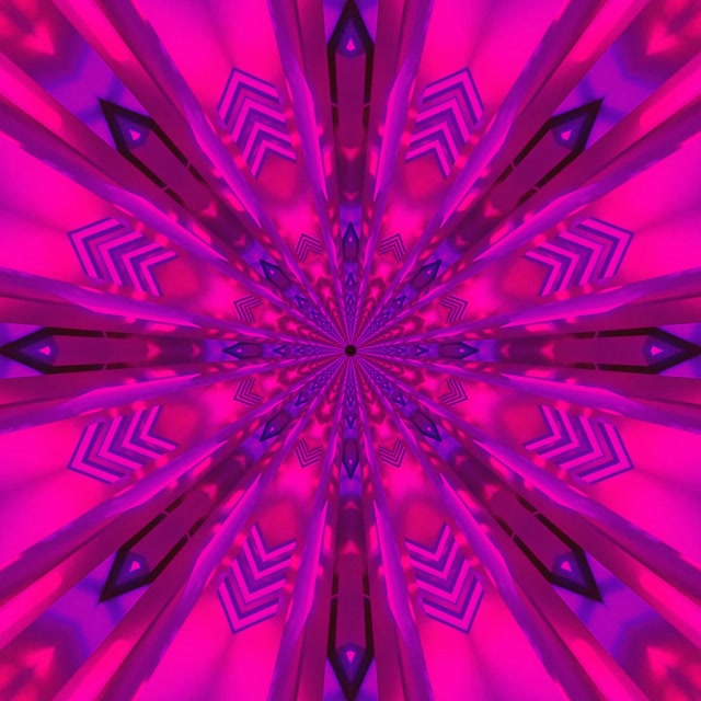 Terowongan Neon Kaleidoskop Ledakan VJ Loop 1:1 Square 60fps Screensaver