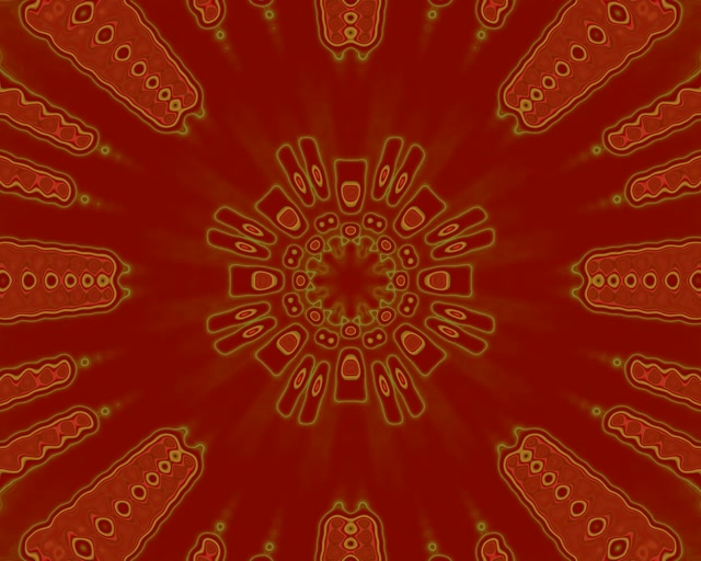 Terowongan Neon Kaleidoskop Burst Hijau Emas 5:4 industrial 60fps Screensaver Vj Loop