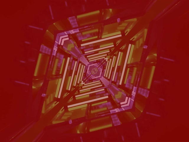 VJLoops Terowongan Neon Vortex Kotak Berputar Hijau 4:3 classic 60fps Screensaver