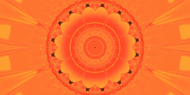 Terowongan Neon Orange Mandala Screensaver 2:1 Univisium 60fps VJ Loop
