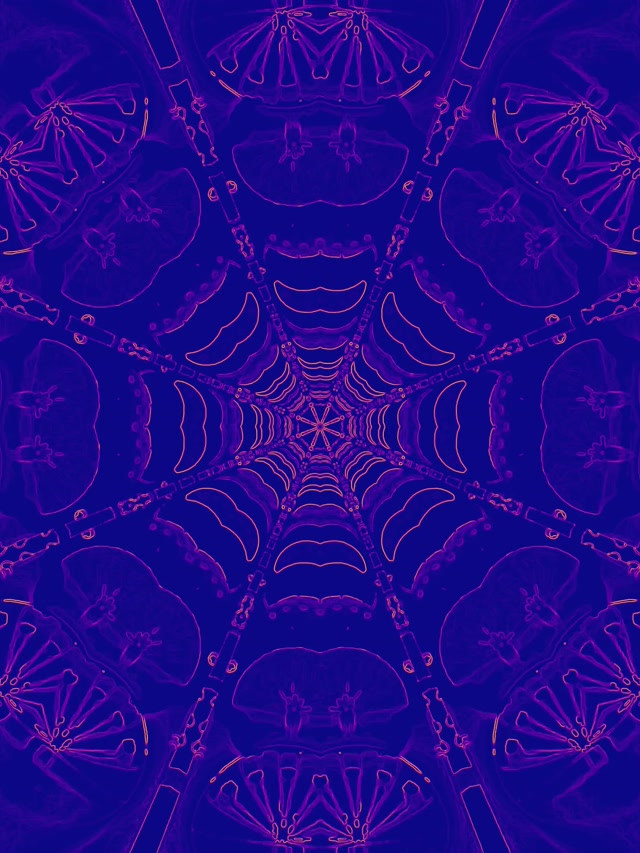 Terowongan Neon Kaleidoskop Jaring Laba-laba 3:4 iPad Portrait 60fps Screensaver Vj Loop