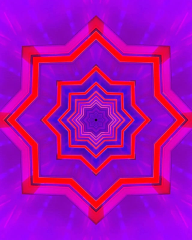 Terowongan Neon Bintang 8-Titik Vortex Ungu Merah VJLoops 60fps 4:5 Instagram Screensaver