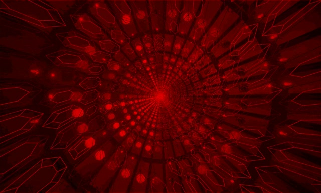 Terowongan Neon Vortex Kristal Merah Screensaver 60fps 5:3 wide VJLoops