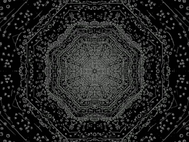 Terowongan Neon Oktagon Gelap Screensaver 4:3 Classic 60fps VJLoops