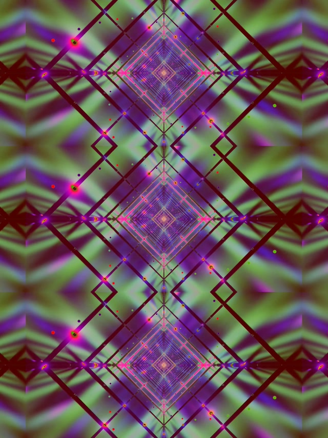 Terowongan Neon Grid Berlian VJ Loop 3:4 iPad Portrait 60fps Screensaver