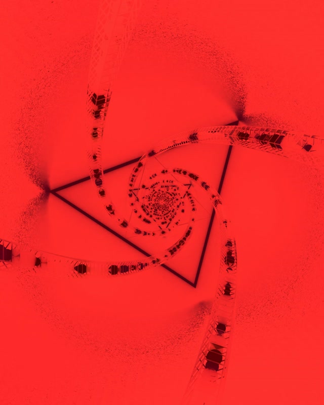 Terowongan Neon Merah Segitiga Spiral VJLoops 4:5 Instagram 60fps Screensaver
