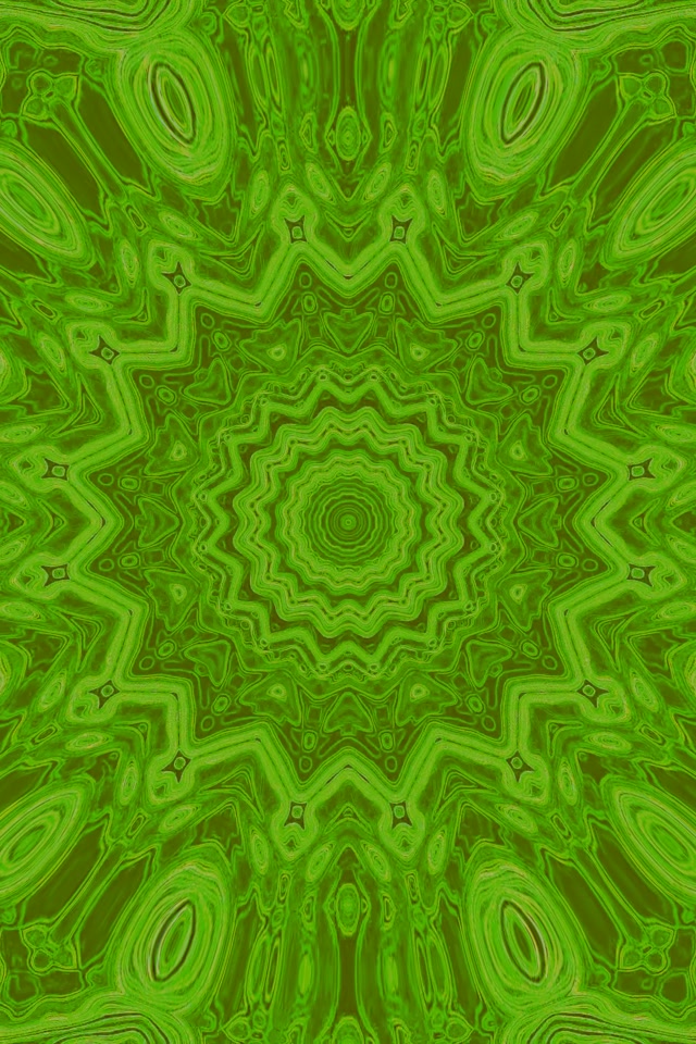 Terowongan Neon Kaleidoskop Bintang Hijau VJLoops 2:3 Photo Portrait 60fps Screensaver