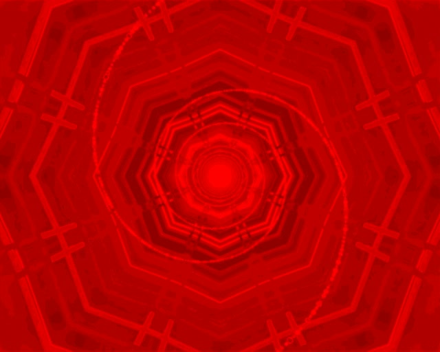 Terowongan Neon Merah Oktagon Vortex VJ Loop 5:4 Industrial 60fps Screensaver
