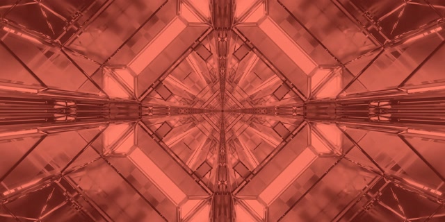 Terowongan Neon Merah Kaleidoskop Silang VJ Loop 2:1 Univisium 60fps Screensaver