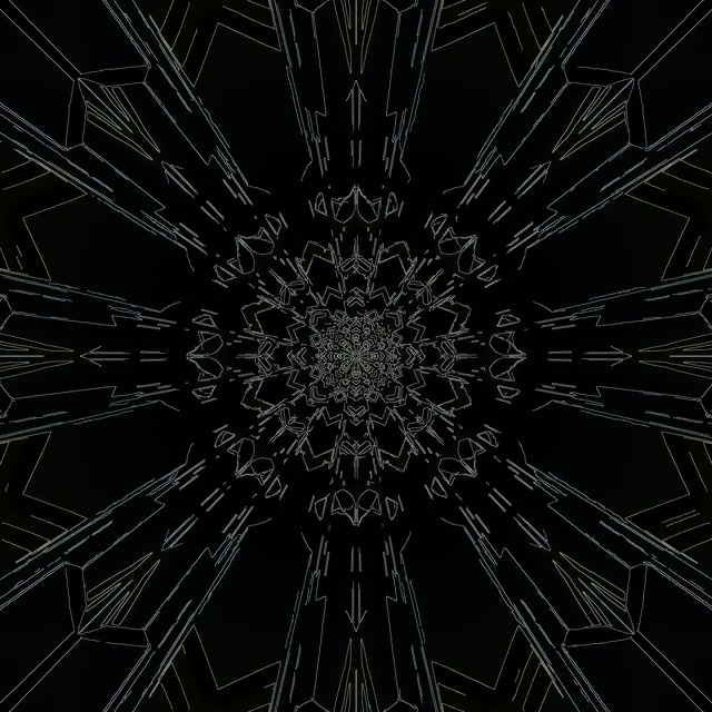 Terowongan Neon Hitam Kaleidoskop Screensaver 1:1 Square 60fps VJ Loop PC