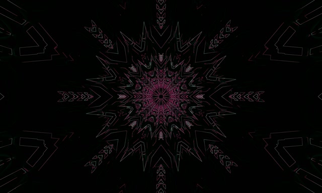 Terowongan Neon Magenta Gelap Kaleidoskop Bintang VJLoops 5:3 Wide 60fps Screensaver