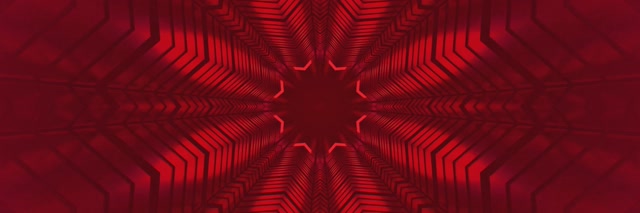 Terowongan Neon Merah Kaleidoscope Bintang Burst VJ Loop 3:1 Triple Wide 60fps Screensaver