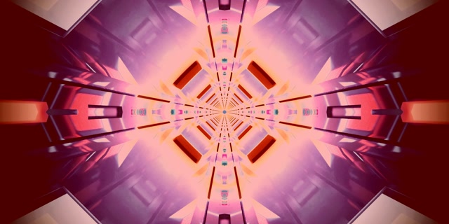 Terowongan Neon Kaleidoskop Burst VJ Loop 2:1 Univisium 60fps Screensaver