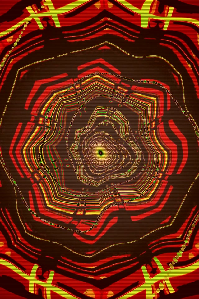Terowongan Neon Vortex Spiral Merah Hijau 2:3 Photo Portrait 60fps Screensaver VJ Loop