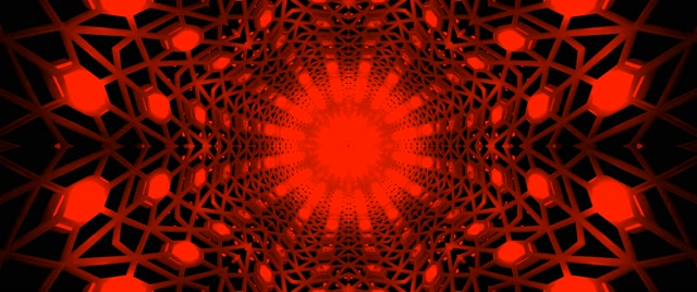 Terowongan Neon Mandala Merah VJ Loop 2.39:1 Cinemascope 60fps Screensaver