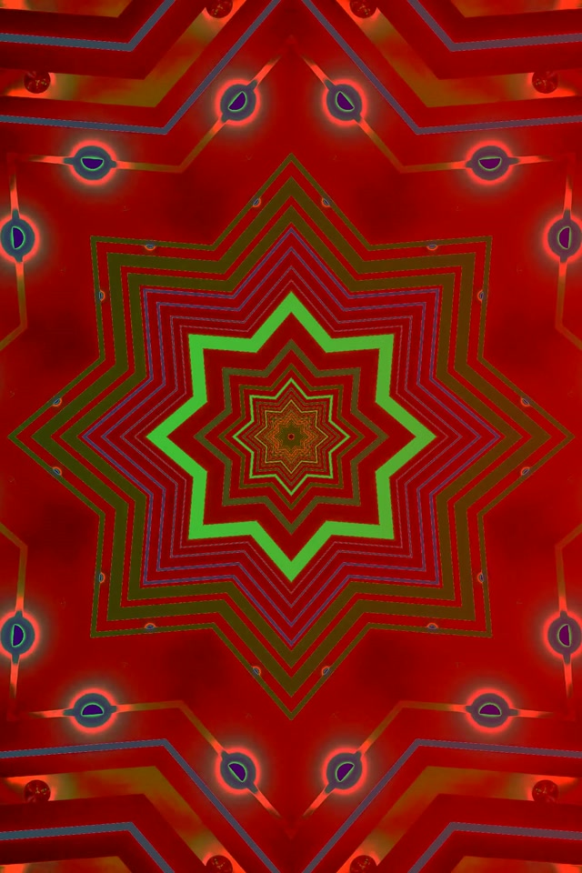 Terowongan Neon Merah Hijau Star Screensaver 60fps 2:3 Photo Portrait VJ Loop