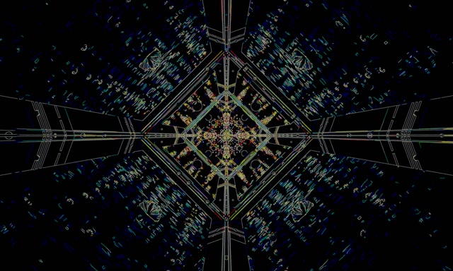 Terowongan Neon Screensaver 5:3 Wide 60fps VJ Loop PC Laptop Fraktal Biru