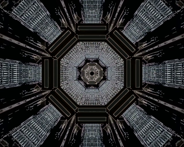 5:4 industrial Terowongan Neon Screensaver 60fps Octagon Gelap VJ Loop