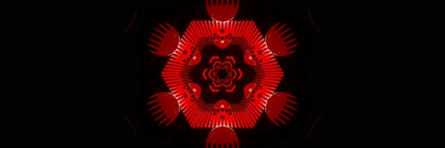 Terowongan Neon Ledakan Heksagon Fraktal VJ Loop 3:1 Triple Wide 60fps Screensaver