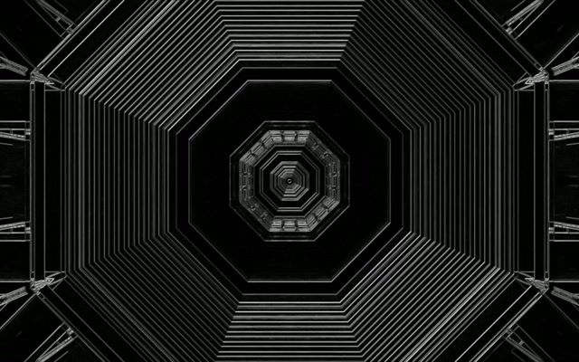 Terowongan Neon Vortex Segi Delapan Gelap VJ Loop 60fps 16:10 MacBook Screensaver