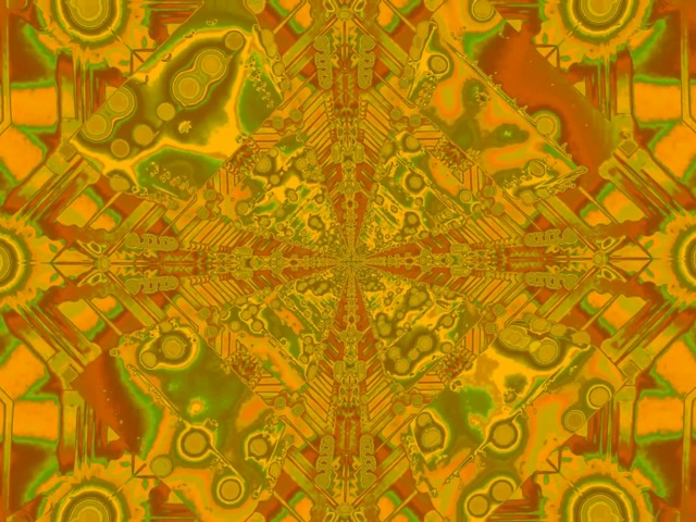 Terowongan Neon Kaleidoskop Emas VJLoops 4:3 Classic 60fps Screensaver