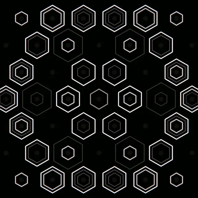 1:1 Square | 60fps Geometric Hexagon Glow VJ Loop Screensaver
