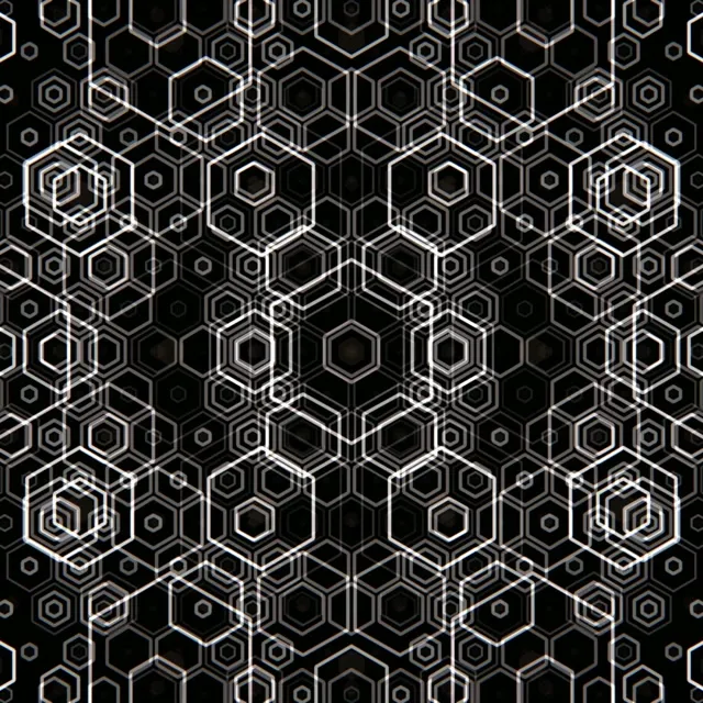 1:1 Square | 60fps Geometric Hexagon Motion Background Screensaver