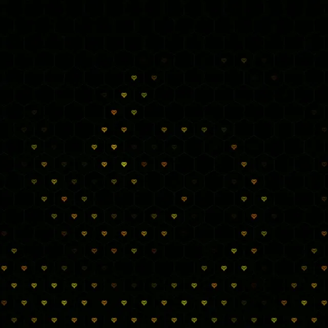 1:1 Square | 60fps Golden Hearts Loop Motion Background Screensaver