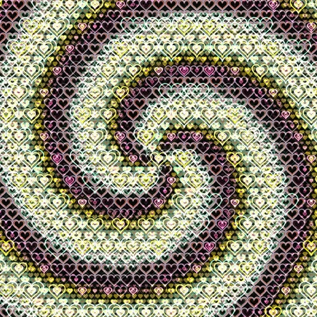 1:1 Square 60fps Heart Pattern Motion Background VJ Screensaver Loop