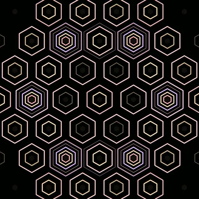 1:1 Square | 60fps Hexagon Geometric Motion Background Screensaver VJ