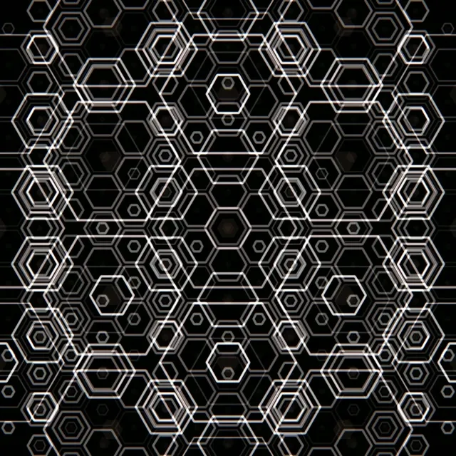1:1 Square 60fps Hexagon Geometric Motion Background VJ Loop