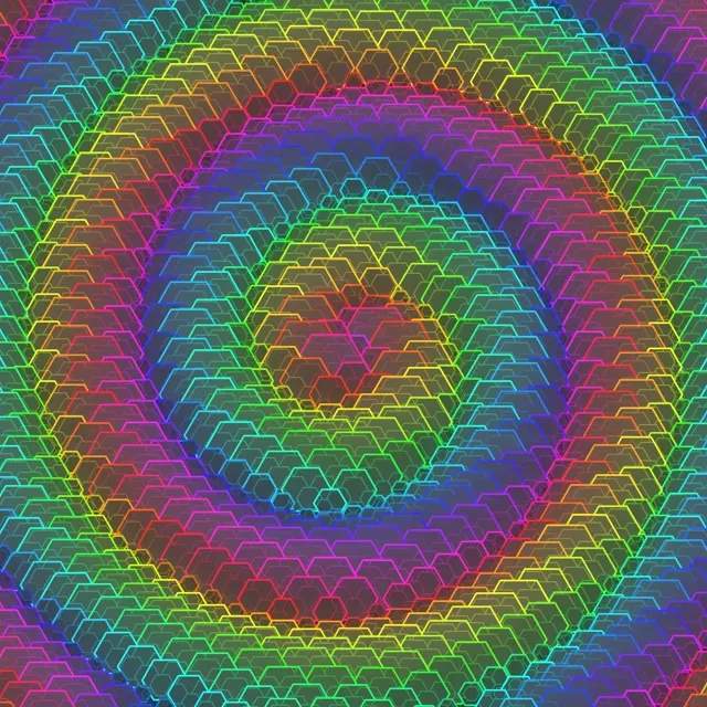 1:1 Square 60fps Magenta Cyan Kaleidoscope Morphing Live Wallpaper Screensaver