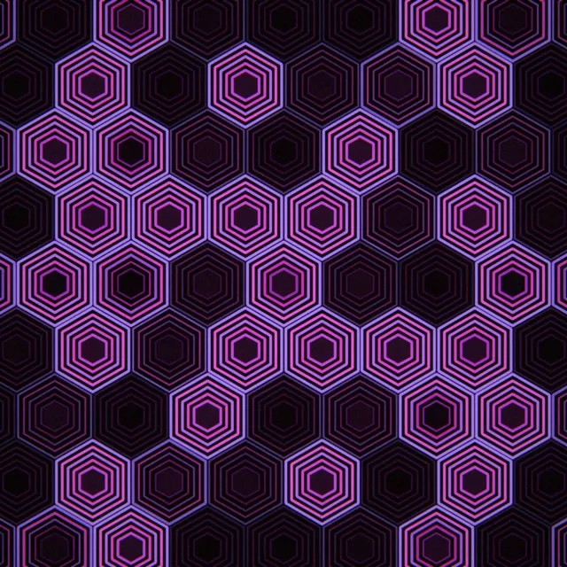 1:1 Square | 60fps Neon Hex Pattern Screensaver VJ Motion Loop