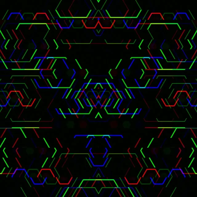 1:1 Square 60fps Neon Hexagon Geometric Motion Background VJ Loop