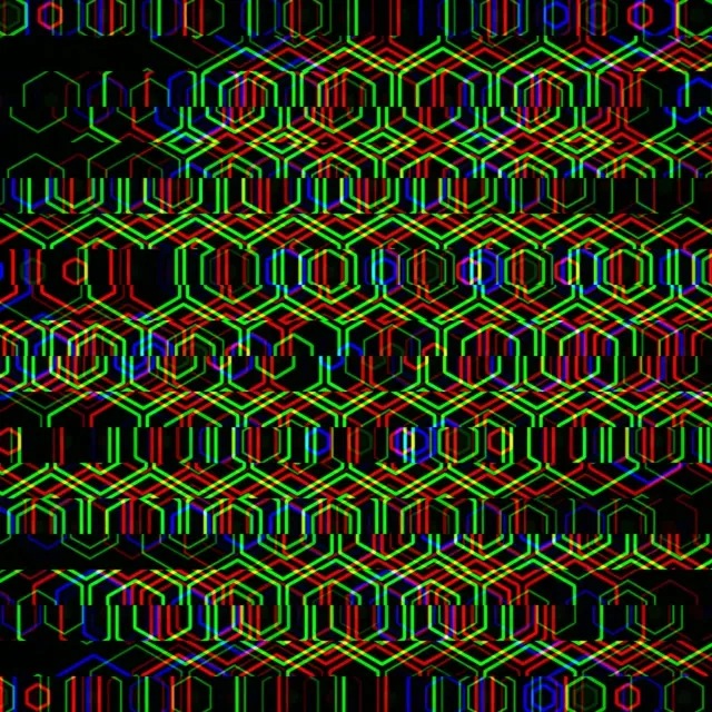 1:1 Square | 60fps Neon Hexagon Matrix Screensaver VJ Loop