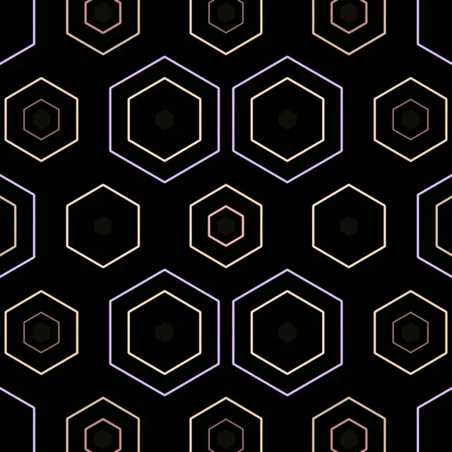 1:1 Square | 60fps Neon Hexagon Motion Background Screensaver VJ Clip