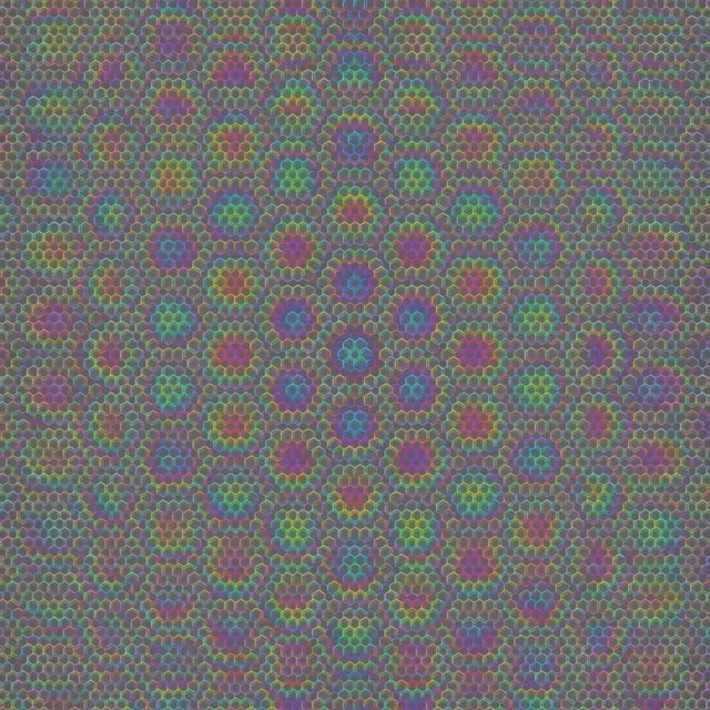 1:1 Square 60fps Screensaver | Hexagon Kaleidoscope VJ Loop Neon Vibrant