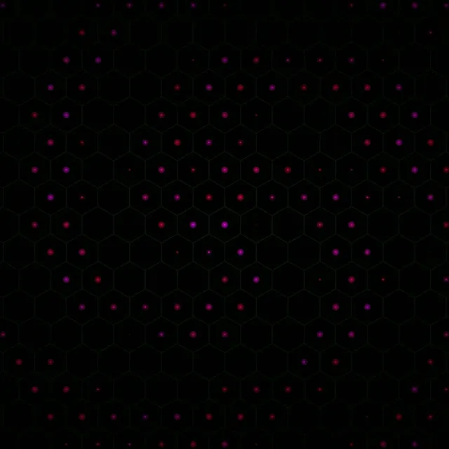 1:1 Square | 60fps Screensaver - Hexagonal Network Live Wallpaper with Glowing Effect