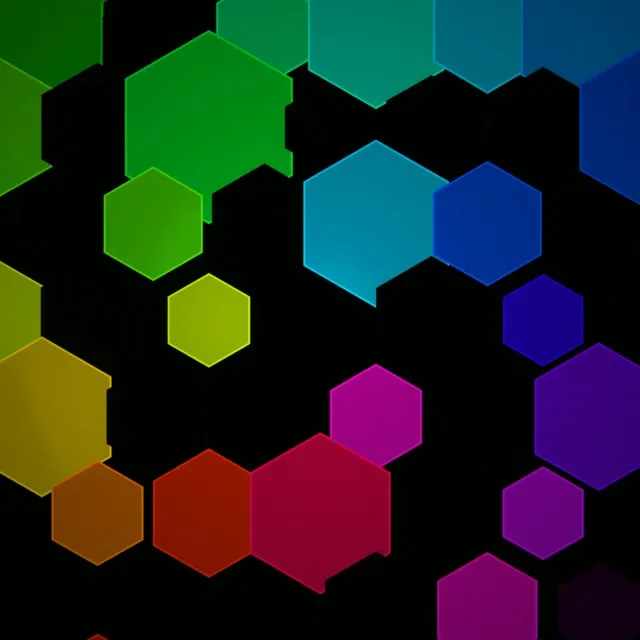 1:1 Square | 60fps Screensaver Motion Loop - Colorful Dynamic Hexagon Geometry