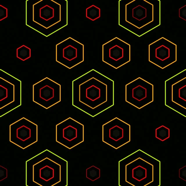 1:1 Square | Bright Hexagons 60fps Live Wallpaper Screensaver Design