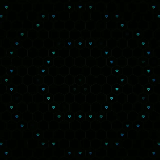 1:1 Square | Cyan Falling Hearts 60fps Screensaver Live Wallpaper