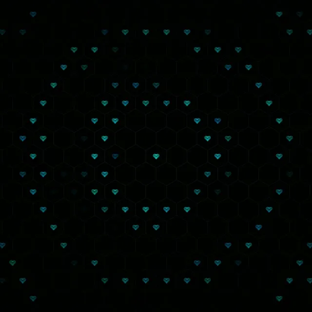 1:1 Square | Cyan Hearts Animation 60fps Live Wallpaper Screensaver
