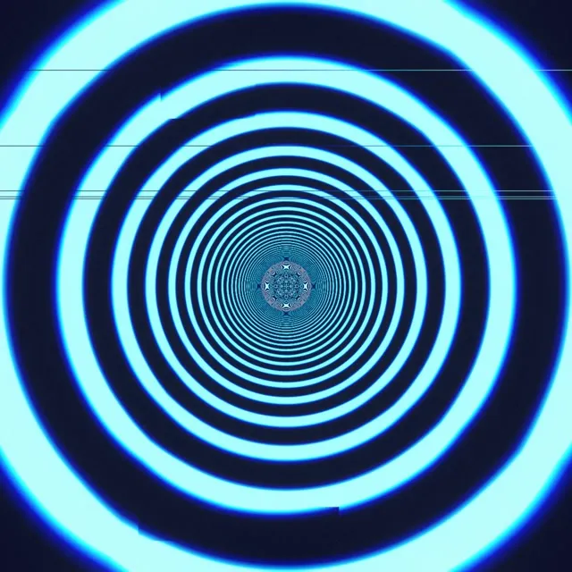 1:1 Square | Cyan Neon Tunnel Loop 60fps Screensaver Motion Background