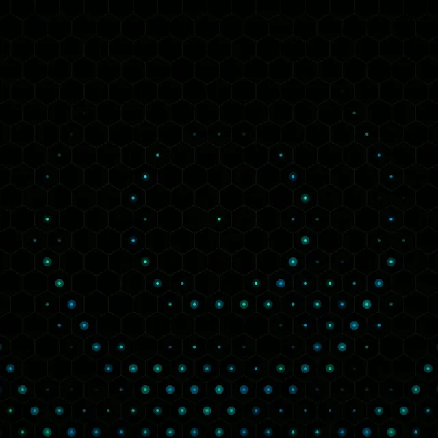 1:1 Square | Cyan network hexagons 60fps screensaver motion background