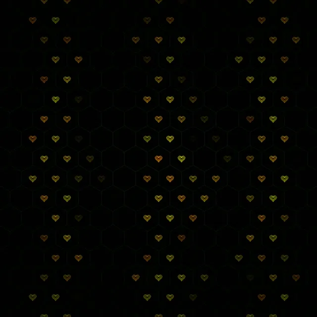 1:1 Square | Falling Golden Hearts 60fps Screensaver VJ Loop Elegant