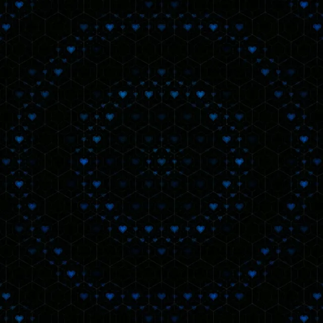 1:1 Square | Glowing Blue Hearts 60fps Screensaver Motion Background