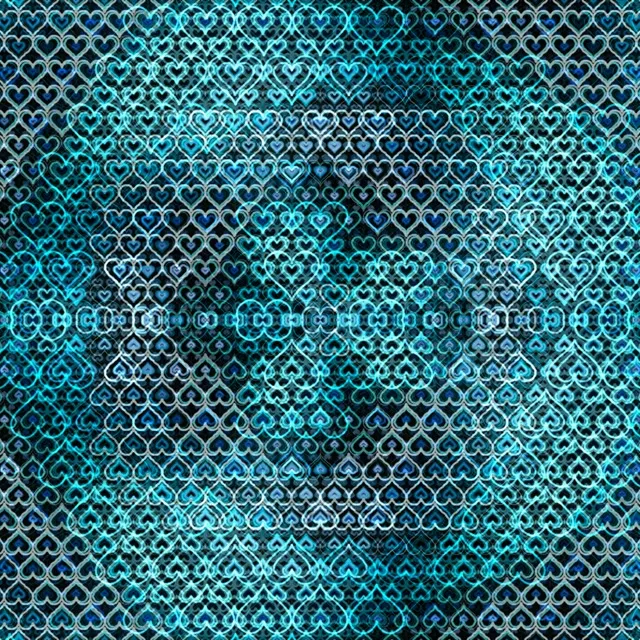 1:1 Square | Glowing Cyan Hearts 60fps Screensaver Motion